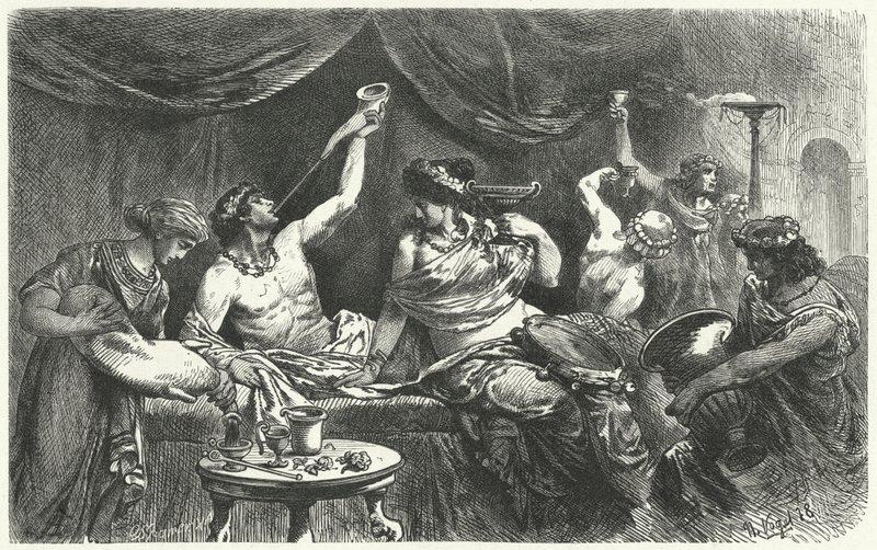 Römisches Bacchanal zur Zeit von Messalina, 1. Jahrhundert von Hermann Vogel