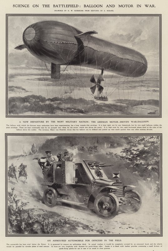 Wissenschaft auf dem Schlachtfeld: Ballon und Motor im Krieg von Hermanus Willem (after) Koekkoek