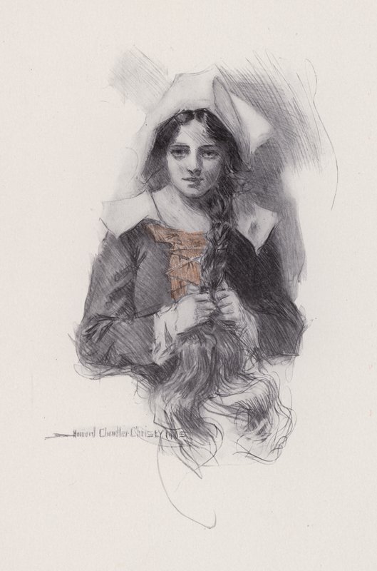 Illustration für Evangeline, A Tale of Arcadie, von Henry Wadsworth Longfellow (Lithografie) von Howard Chandler (after) Christy