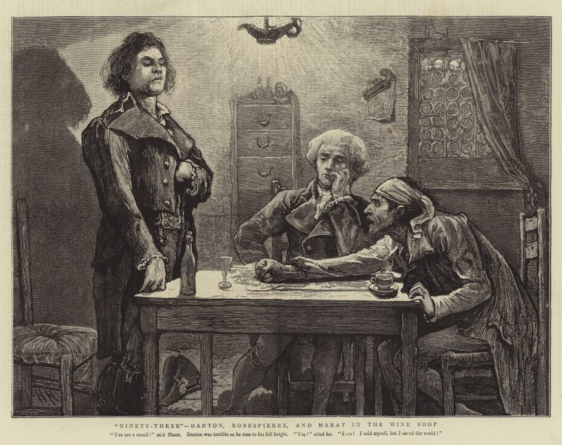 Dreiundneunzig, Danton, Robespierre und Marat im Weinkeller von Hubert von Herkomer