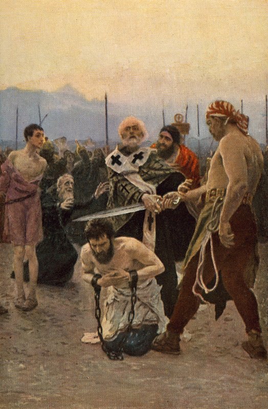 Der heilige Nikolaus von Myra rettet drei Unschuldige vor dem Tod von Ilya Efimovich Repin