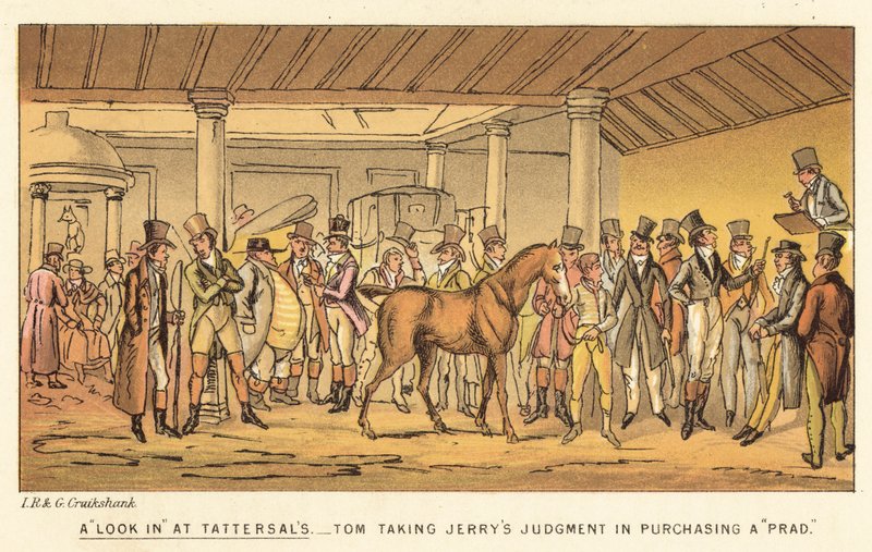 Ein Blick in Tattersalls von Isaac, Robert and George Cruikshank