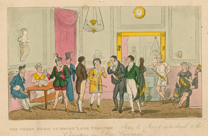 Das Grüne Zimmer im Drury Lane Theatre, London von Isaac, Robert and George Cruikshank
