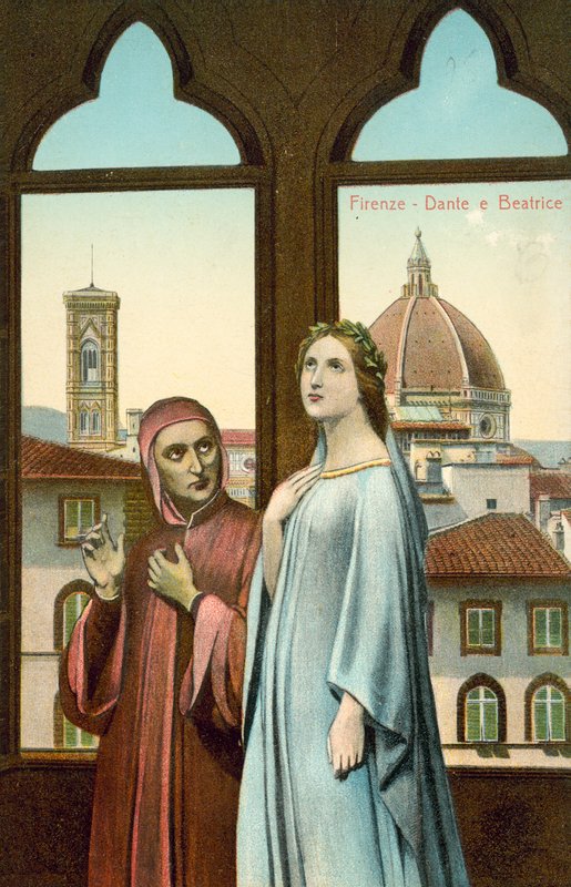 Florenz, Dante und Beatrice von Italian School