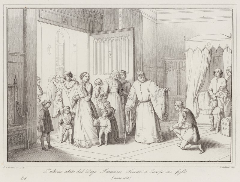 Der letzte Abschied des Dogen Francesco Foscari von seinem Sohn Jacopo von Italian School