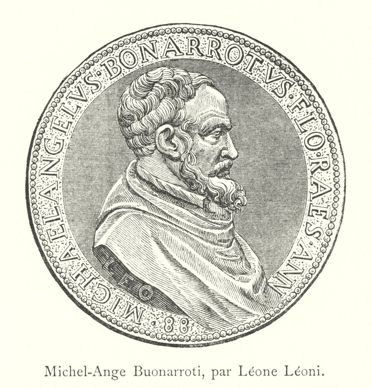 Michelangelo Buonarroti, von Leone Leoni (Stich) von Italian School
