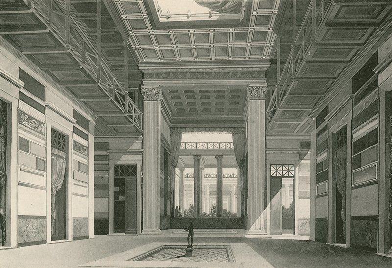 Das Atrium des Cassia-Hauses wie es war (Gravur) von Italian School