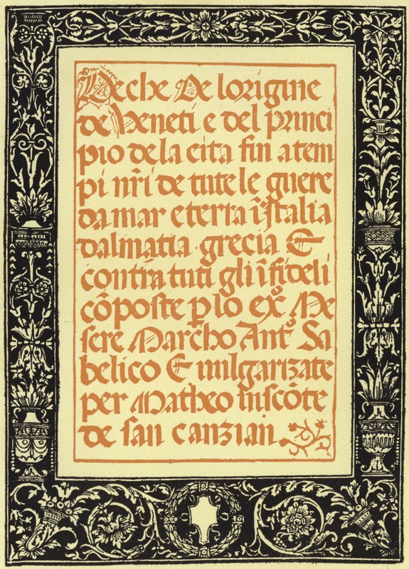 Die Croniche von Marco Antonio Sabellico von Italian School