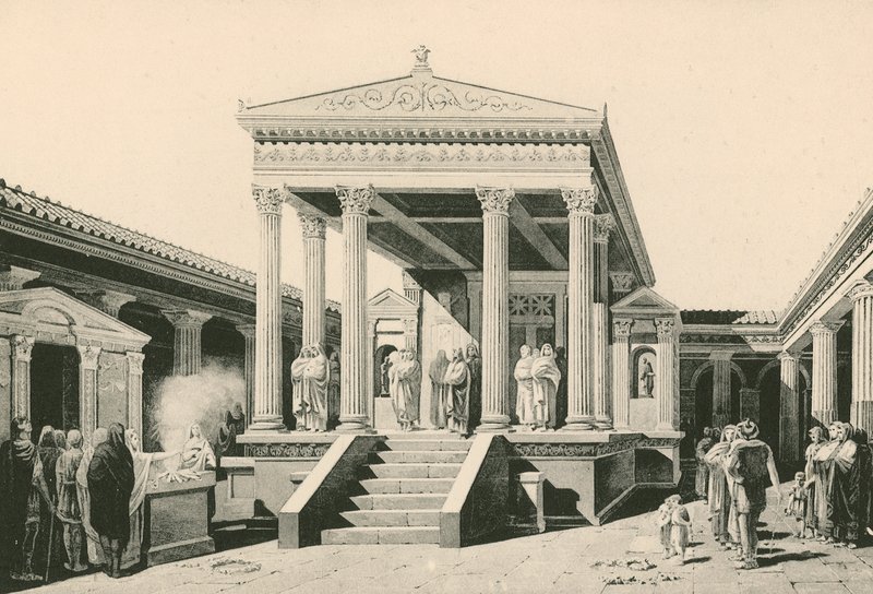 Der Tempel der Isis (Gravur) von Italian School