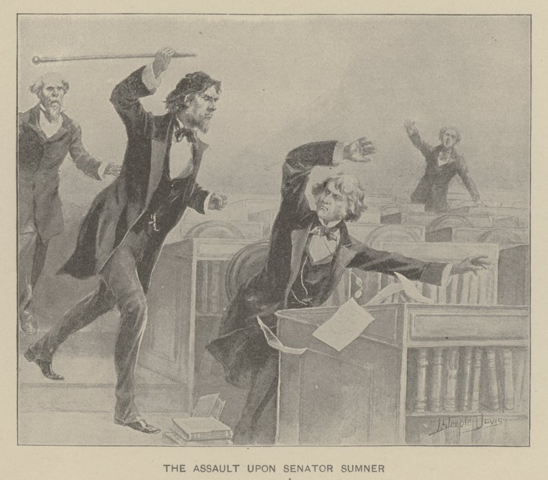 Der Angriff auf Senator Sumner von J. (after) Steeple Davis