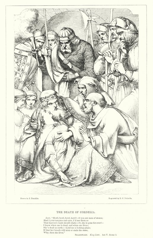 Der Tod von Cordelia (Gravur) von J. Franklin