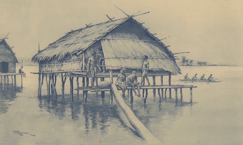 Marine-Dorf von Neuguinea von J. Macfarlane