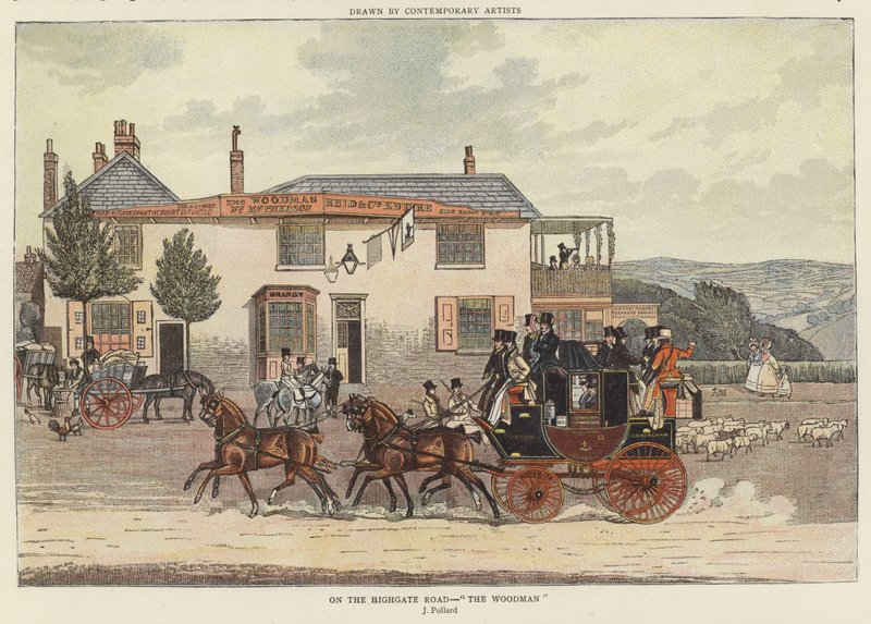Auf der Highgate Road - "The Woodman" von James (after) Pollard