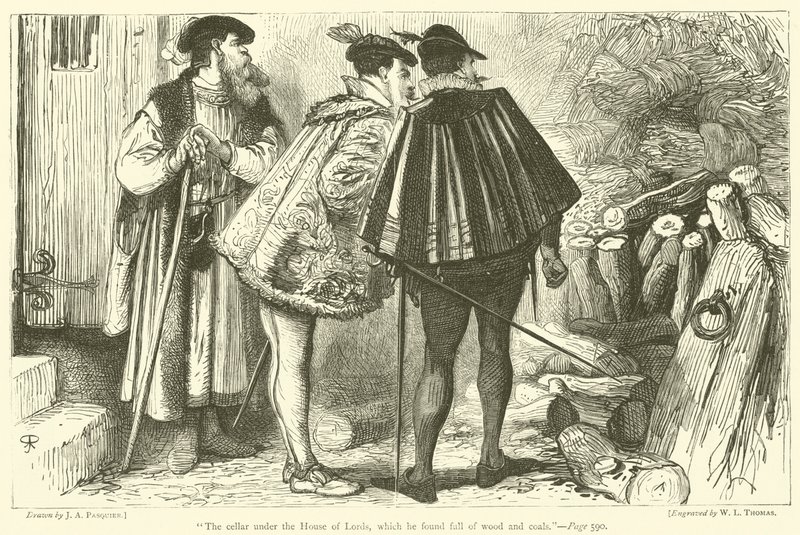 Der Keller unter dem House of Lords, den er voller Holz und Kohle fand von James Abbott Pasquier