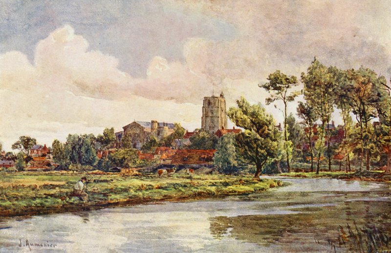 Der Waveney bei Beccles, mit der Kirche St. Michael von James Aumonier