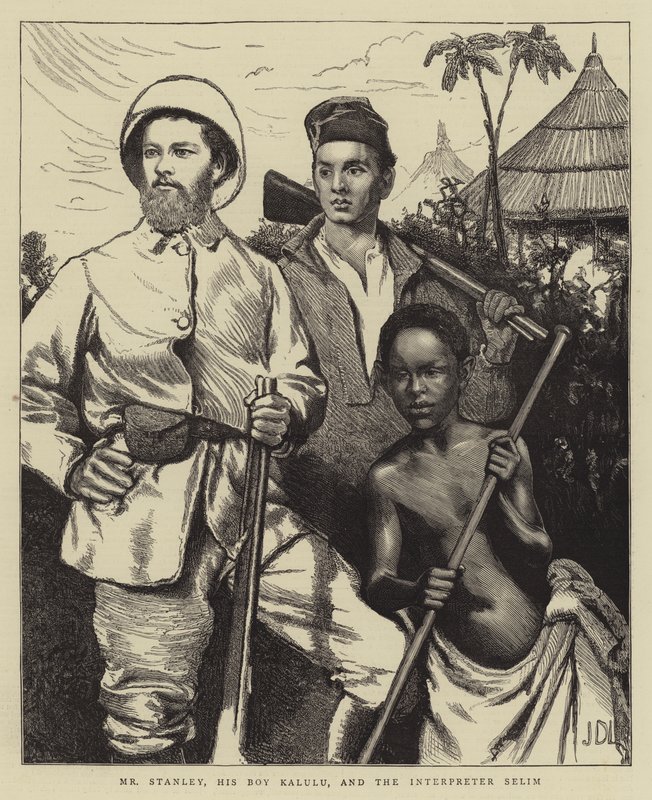 Mr. Stanley, sein Junge Kalulu und der Dolmetscher Selim von James Dromgole Linton