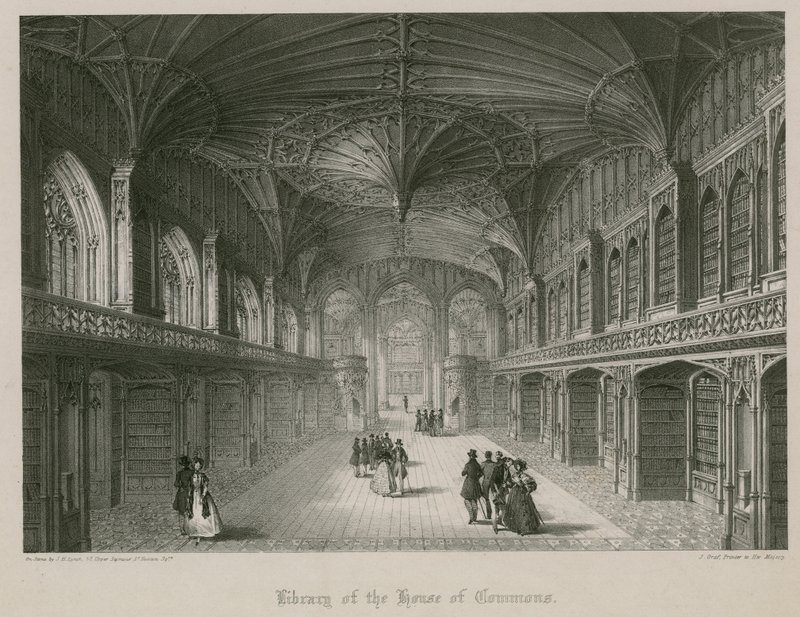 Bibliothek des House of Commons, entworfen von Thomas Hopper von James Henry Lynch