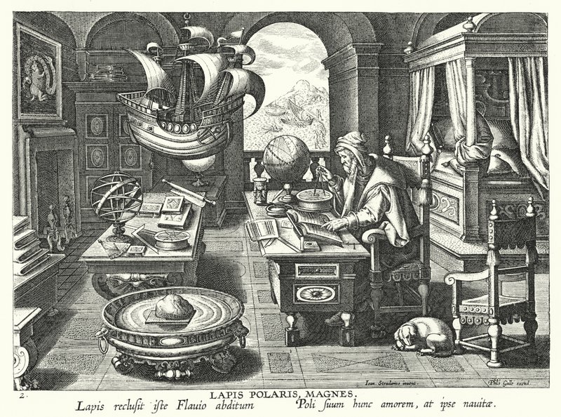 Lapis Polaris Magnes (Gravur) von Jan van der Straet