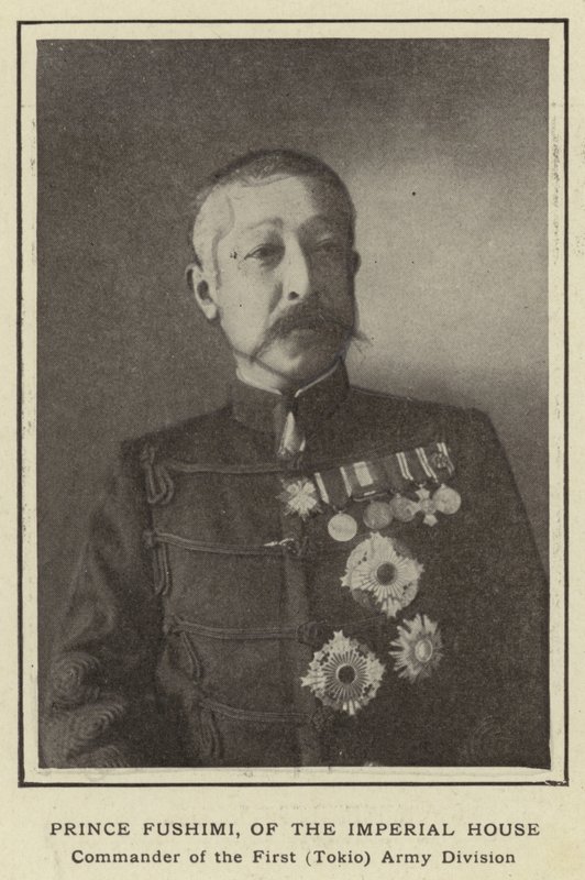 Prinz Fushimi, aus dem Kaiserhaus, Kommandant der ersten (Tokio) Armee-Division von Japanese Photographer