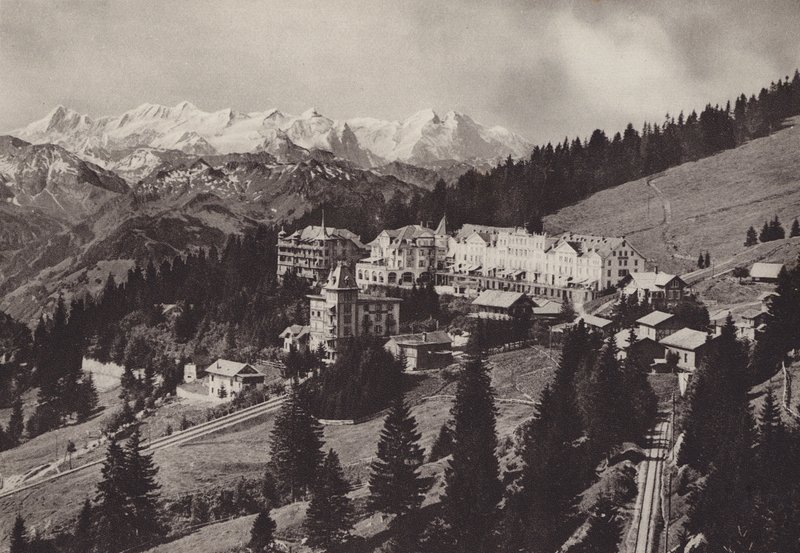 Grand Hotel, Rigi Kaltbad, an der Zahnradbahn Vitznau Rigi Kulm gelegen von Jean Gaberell