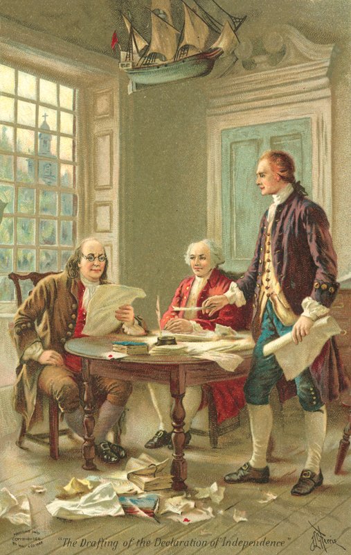 Entwurf der Unabhängigkeitserklärung der Vereinigten Staaten, Philadelphia, Pennsylvania von Jean Leon Gerome Ferris