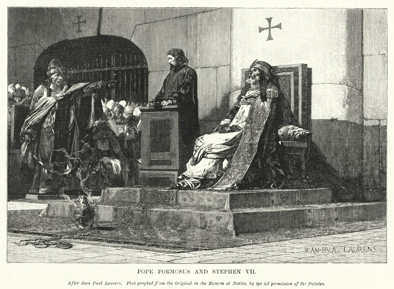 Papst Formosus und Stephan VII. von Jean Paul (after) Laurens