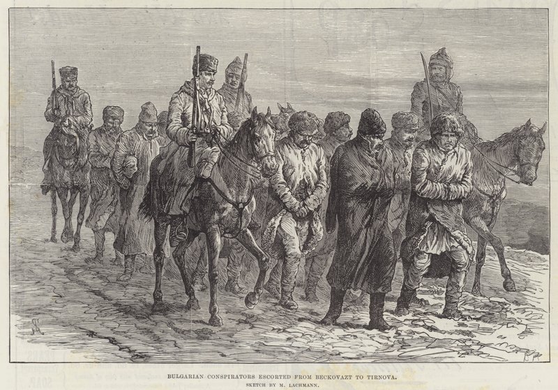 Bulgarische Verschwörer eskortiert von Beckovazt nach Tirnova von Johann Nepomuk Schonberg