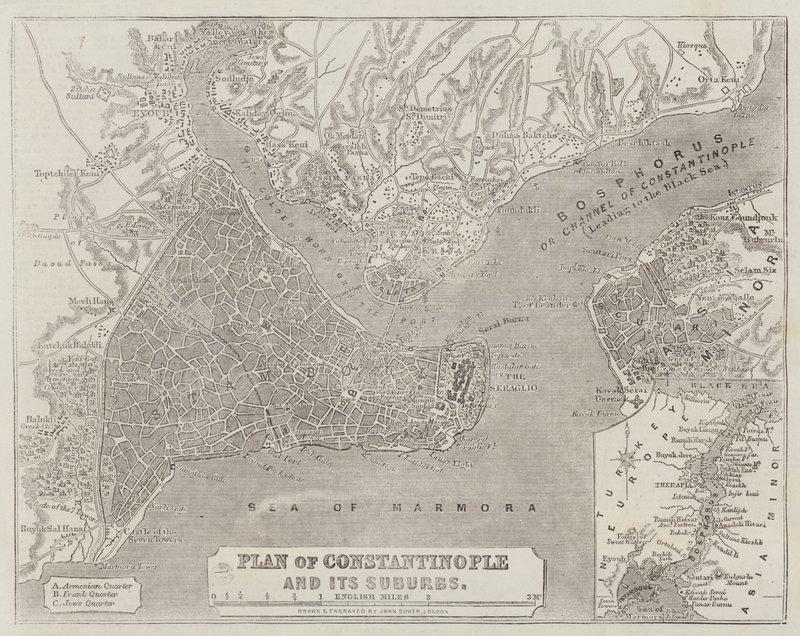 Plan von Konstantinopel und seinen Vororten von John Dower