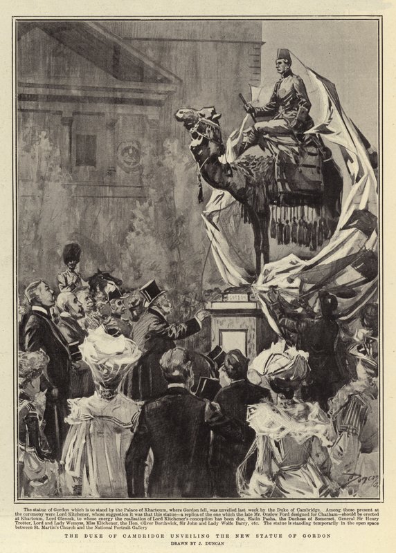 Der Herzog von Cambridge enthüllt die neue Statue von Gordon von after John Duncan