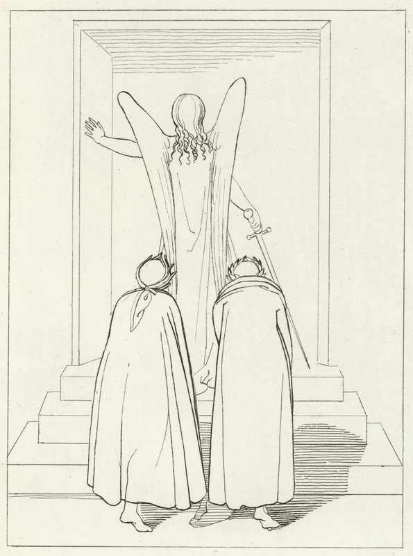 Tor des Fegefeuers, Fegefeuer, Gesang 9 (Gravur) von John (after) Flaxman