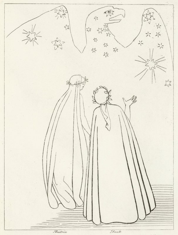 Der himmlische Adler, Paradies, Gesang 19 (Gravur) von John (after) Flaxman