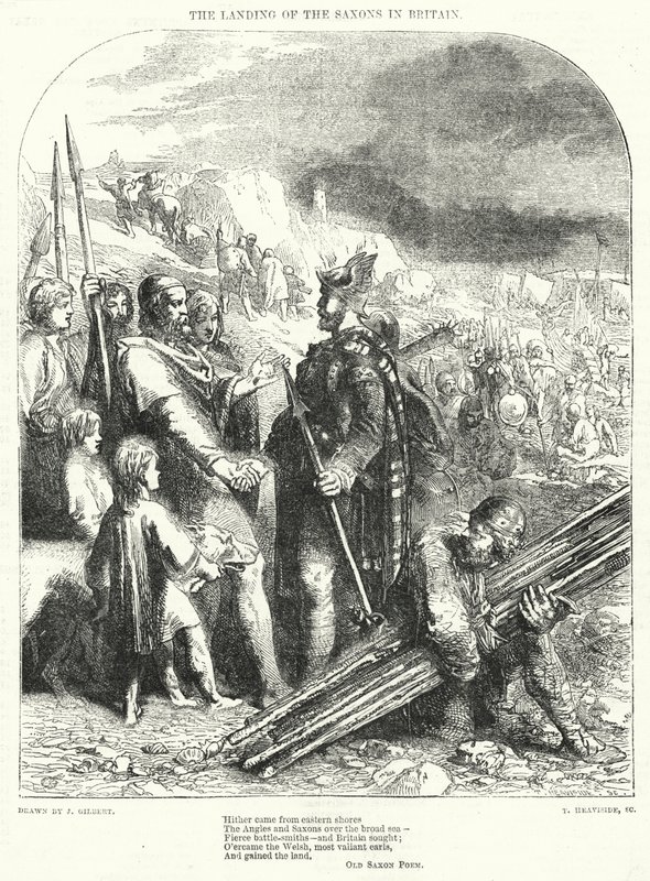Die Landung der Sachsen in Britannien (Gravur) von John (after) Gilbert