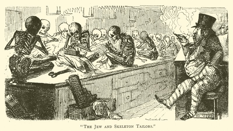 Der Jude und die Skelettschneider von John (after) Leech