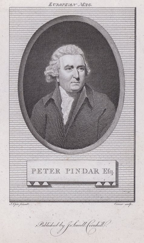 John Wolcot, englischer Arzt und Satiriker, der unter dem Pseudonym Peter Pindar schrieb (Stich) von John (after) Opie