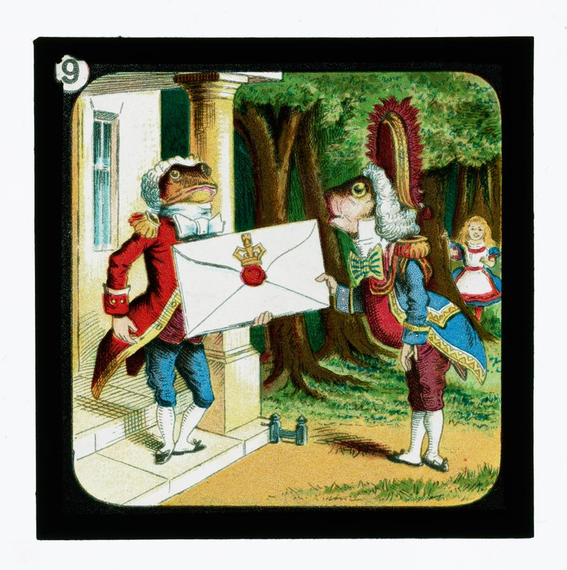 Alice im Wunderland, farbige Laternenbilder (Laternenbild) von John (after) Tenniel