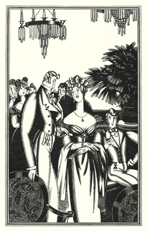 Illustration für Don Juan von Lord Byron: Juan wurde in die beste Gesellschaft aufgenommen von John Austen