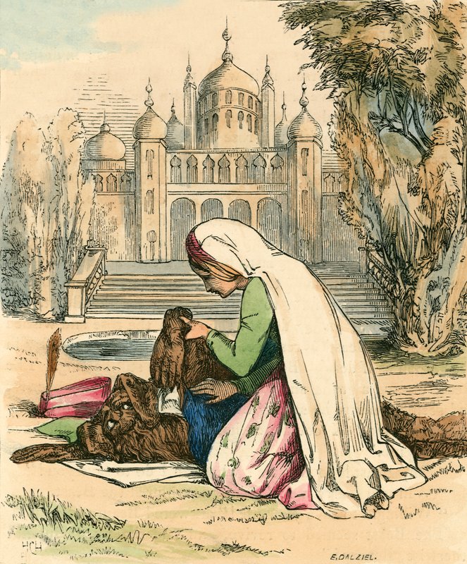 Schönheit entdeckt das Biest im Garten von John Callcott Horsley
