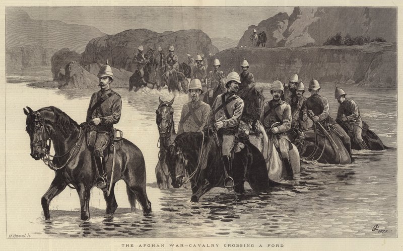 Der afghanische Krieg, Kavallerie überquert eine Furt von John Charlton