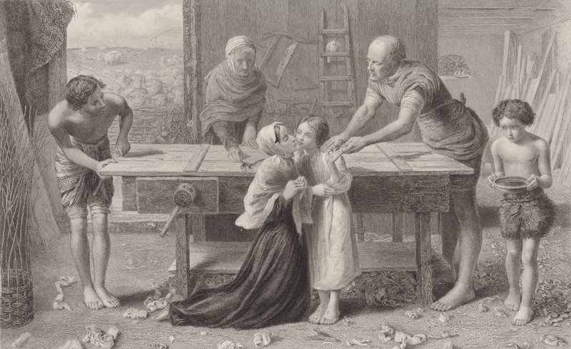 Christus im Haus seiner Eltern von John Everett Millais