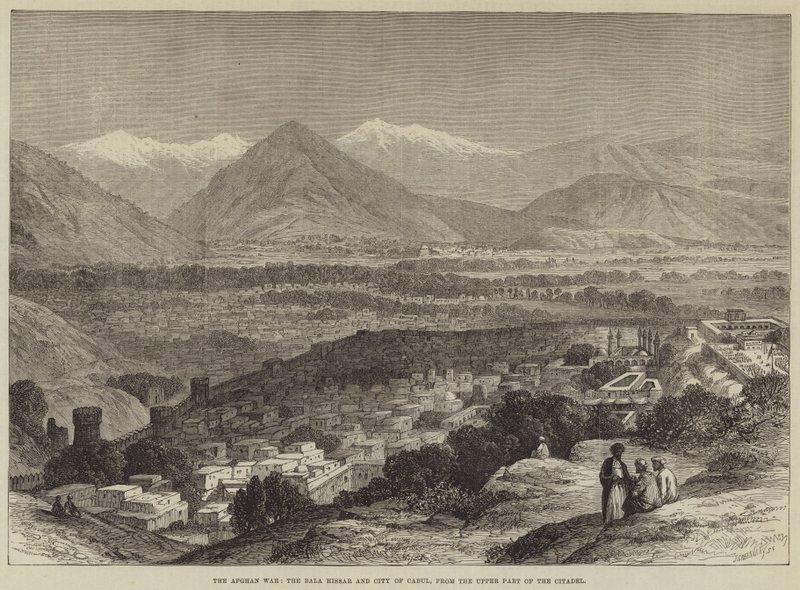 Der afghanische Krieg, die Bala Hissar und die Stadt Kabul, vom oberen Teil der Zitadelle von John Greenaway