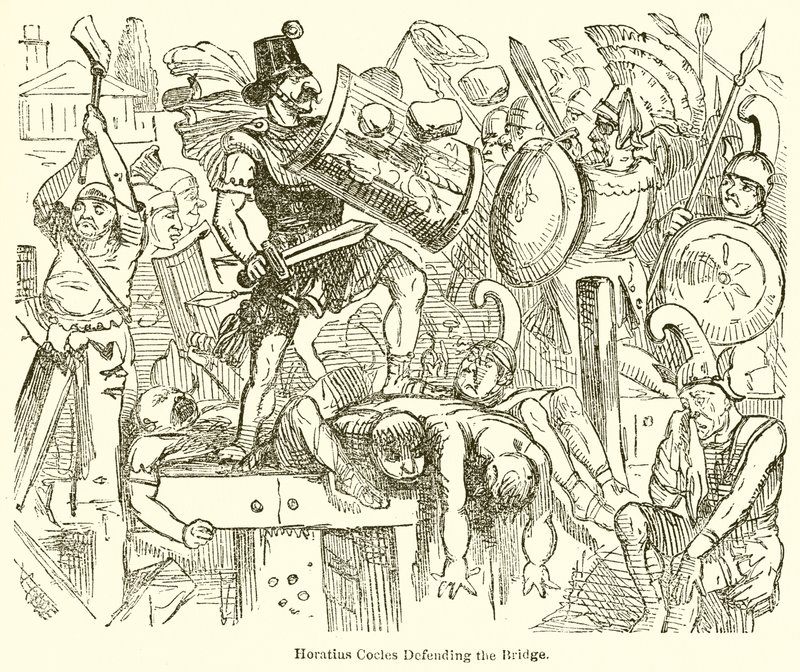 Horatius Cocles verteidigt die Brücke von John Leech