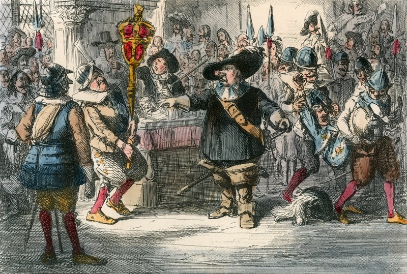 Nehmt dieses Spielzeug weg, Cromwell löst das lange Parlament auf von John Leech