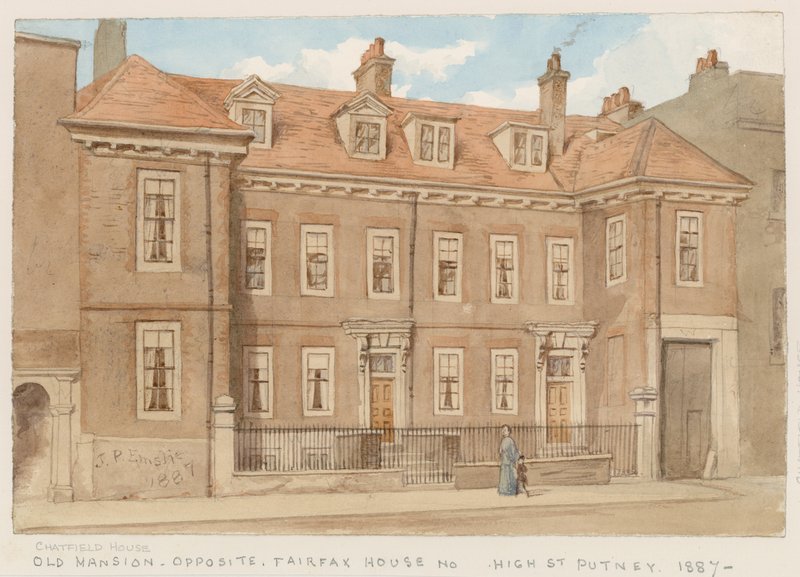 Chatfield House, gegenüber von Fairfax House, High Street, Putney, 1887 von John Phillipp Emslie