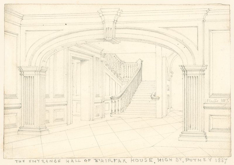 Die Eingangshalle von Fairfax House, High Street, Putney, London von John Phillipp Emslie