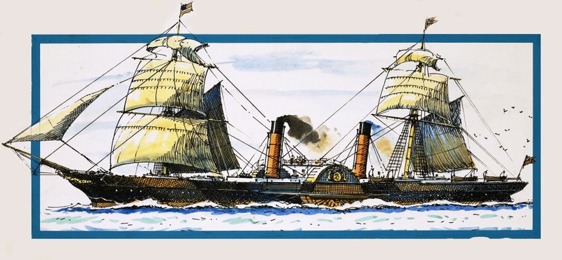 Der britische Raddampfer Persia von John S. Smith