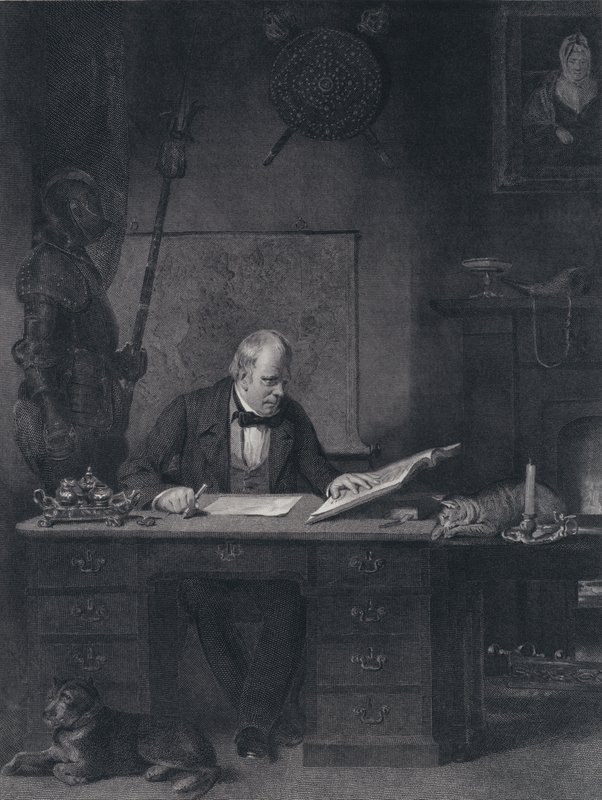 Sir Walter Scott in seinem Arbeitszimmer (Gravur) von John Watson Gordon