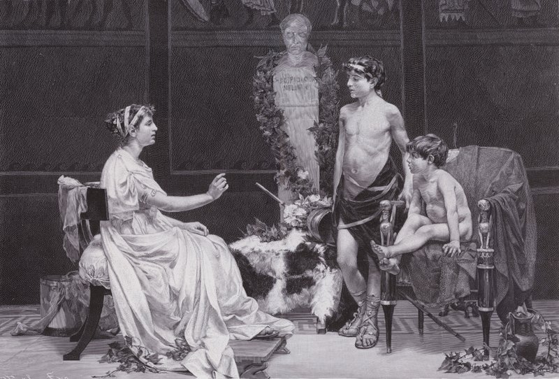Cornelia, Mutter der Gracchi (Lithografie) von Jose Garnelo y Alda