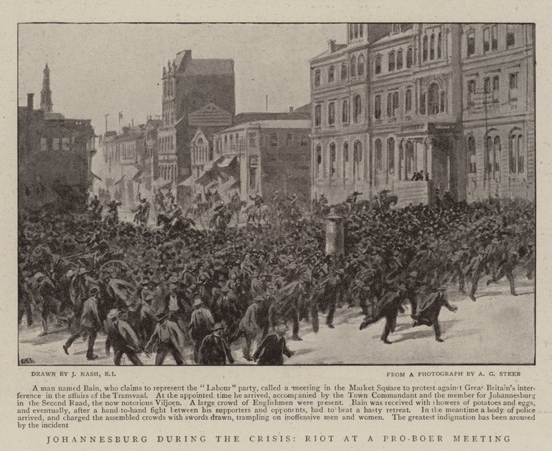 Johannesburg während der Krise, Aufruhr bei einem Pro-Buren-Treffen von Joseph Nash