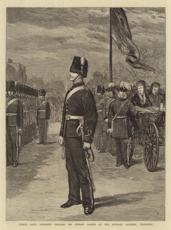 Prinz Louis Napoleon drillt seine Kameraden an der Militärakademie, Woolwich von Joseph Nash