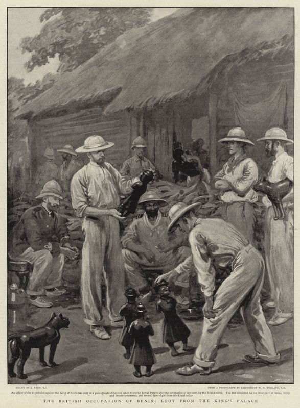 Die britische Besetzung von Benin, Beute aus dem Königspalast von Joseph Nash